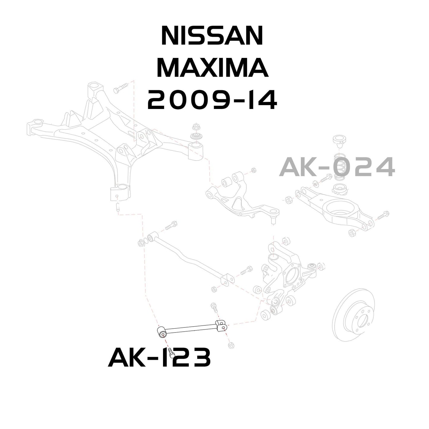 Godspeed Nissan Maxima (A35) 2009-14 Adjustable Toe Rear Trailing Arms