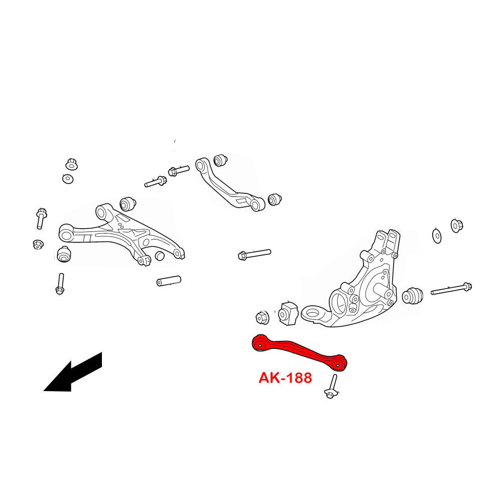 Godspeed Audi S5 2010-16 Adjustable Rear Toe Arms With Spherical Bearings
