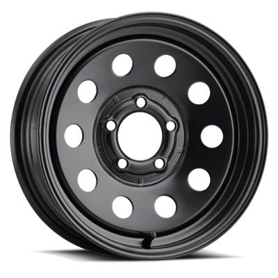 Allied Wheels Wheel, 27 Mod Series, 15 in. x 6 in., 6 x 5.50 in. Bolt Pattern, Steel, Satin, Black - 2756060HDB
