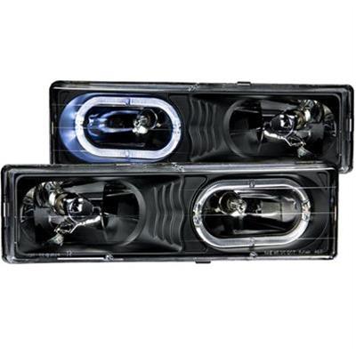 Anzo USA Headlight Assemblies, Halo, Clear Lens, Black Housing, Chevy, GMC, Set - 111007