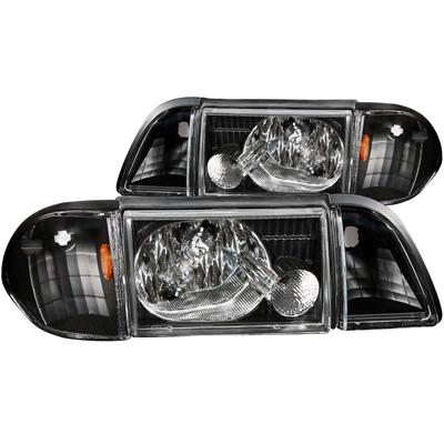 Anzo USA Headlight Assemblies, Clear Lens, Black Housing, Ford, Pair - 121192