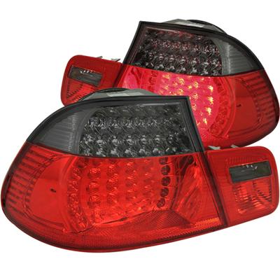 Anzo USA Taillight Assemblies, LED, Smoke/Red Lens, Chrome Housing, BMW, 2-door Models Only, Set of - 321127