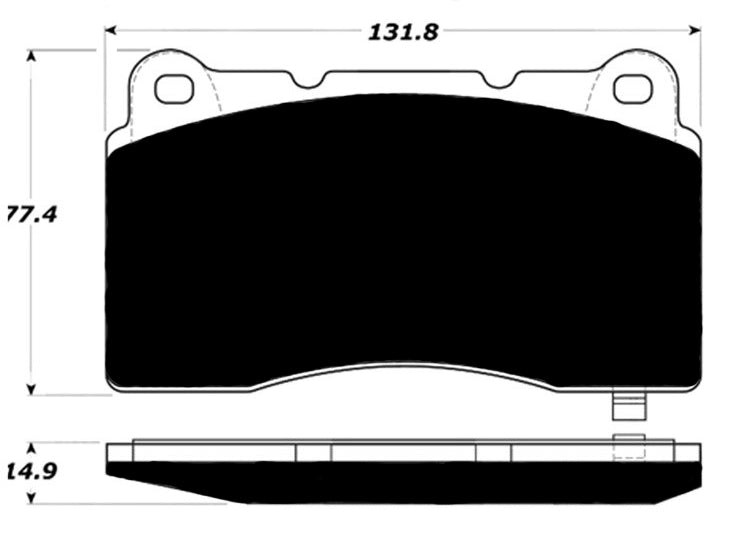 Porterfield Brake Pads for 2008 ACURA TL Brembo Front Caliper