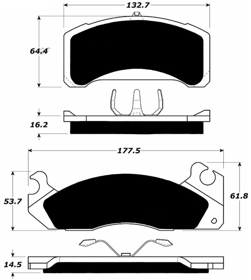 Porterfield Brake Pads for 1988 MERCURY COUGAR Heavy Duty w/Rear Drums