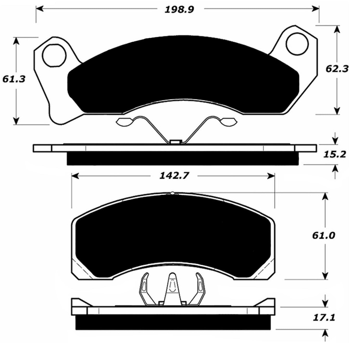 Porterfield Brake Pads for 1992 FORD MUSTANG V8