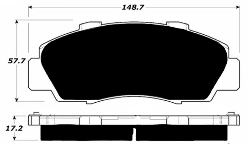Porterfield Brake Pads for 1996 HONDA PRELUDE V-TEC