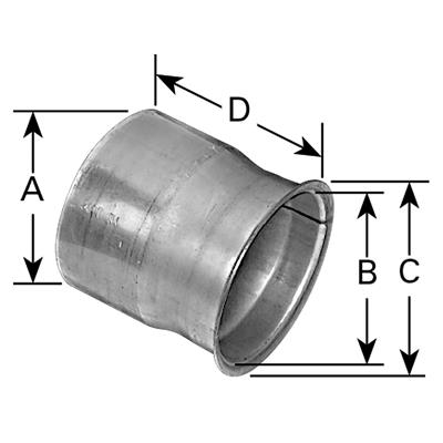 AP Exhaust Exhaust Tubing, AP Exhaust Pipe Flared Adapters, 4.00 in. Diameter Pipe, 3.48 in. - 9706
