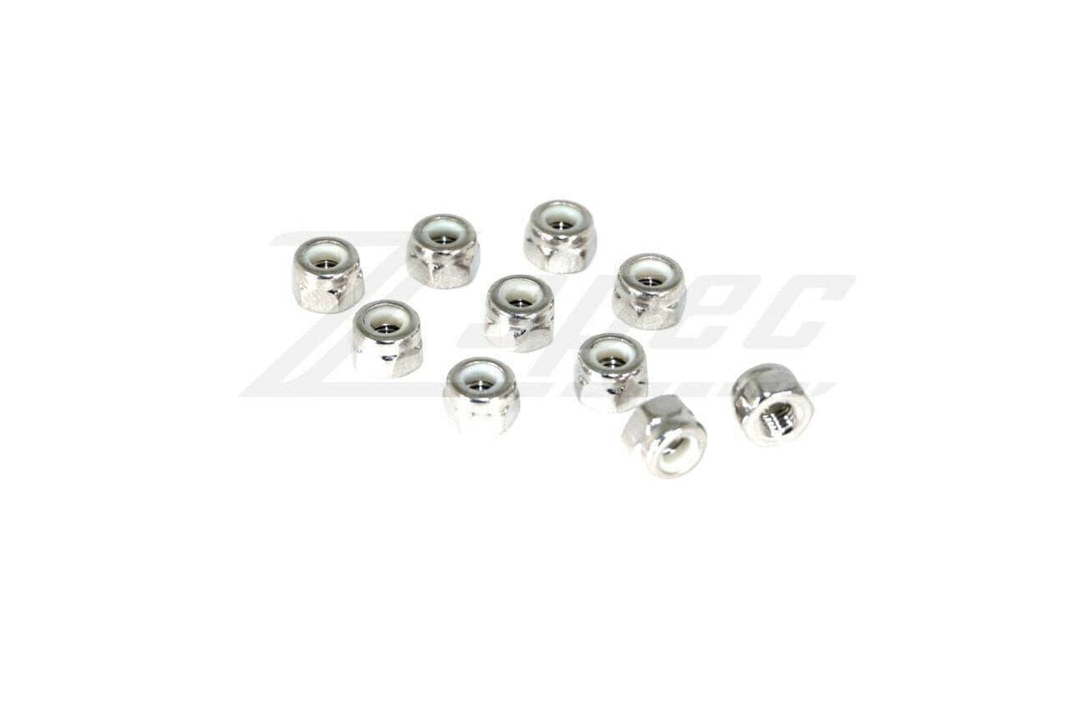 ZSPEC M3-0.5 Nylon Lock Nuts, Stainless SUS304, 10-Pack