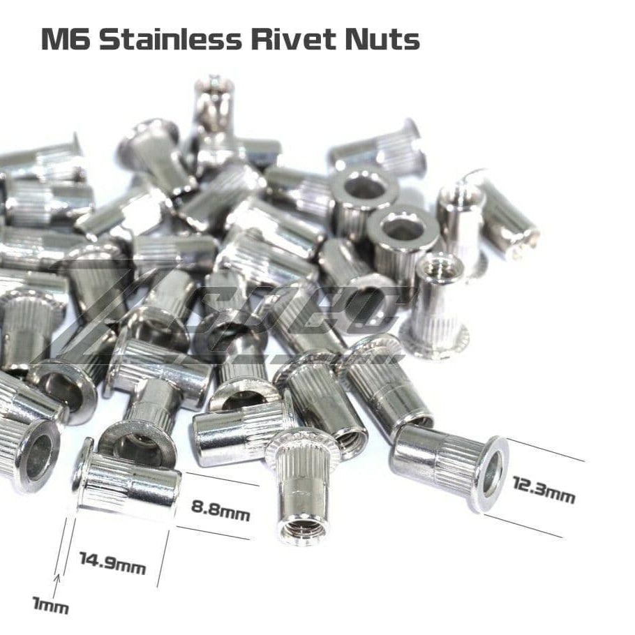 ZSPEC M6-1.0 Rivet Nuts, SUS304 Stainless Steel, 10-Pack