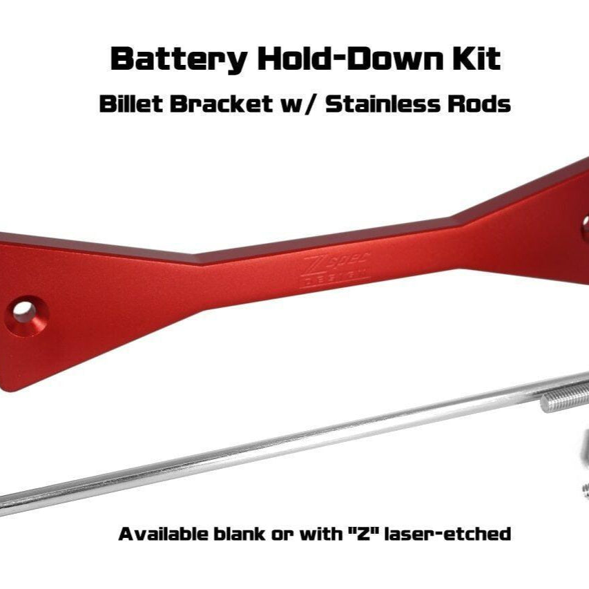 ZSPEC Battery Hold Down/Bracket for '09-20 Nissan 370z Z34, Billet w/ Stainless Hardware