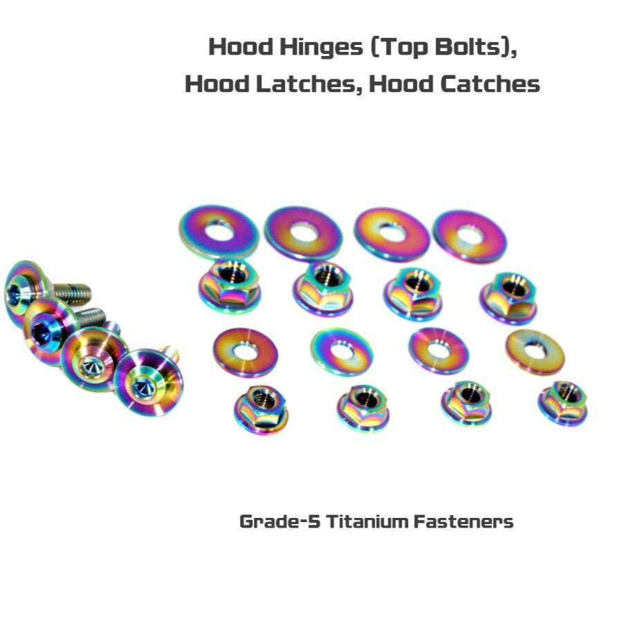 ZSPEC Hood Hinges/Latches/Catches Fasteners for '20+ Toyota Supra MKV GR A90, Titanium