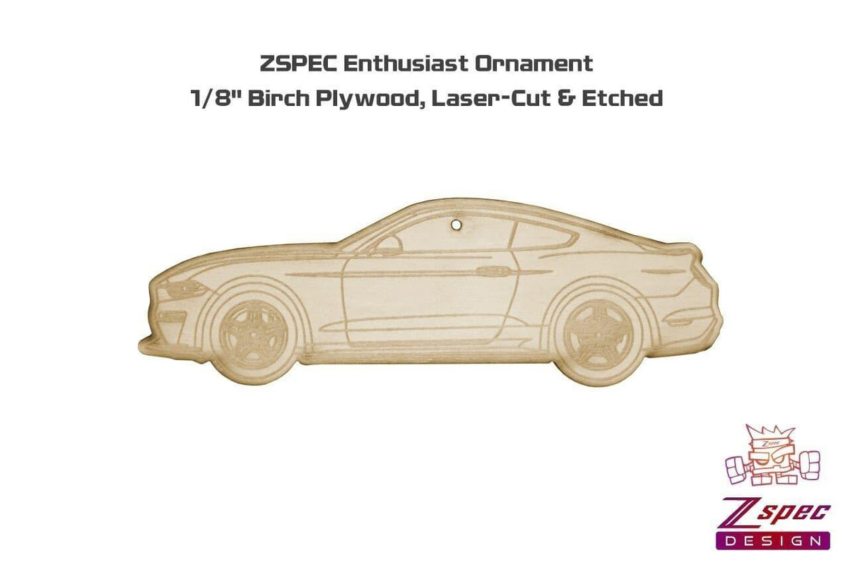 ZSPEC Laser-Engraved Wood Ornament, Style: Ford Mustang S550-Style, 5"