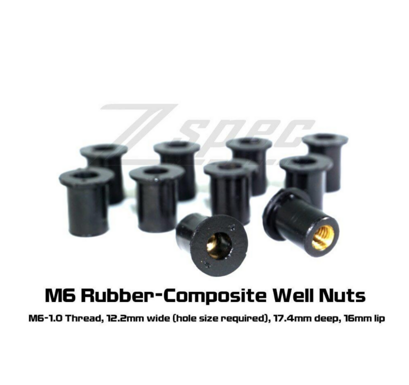 ZSPEC M6x25mm Titanium Shank/Shoulder Bolts, Well or Rivet Nuts, 10-Pack