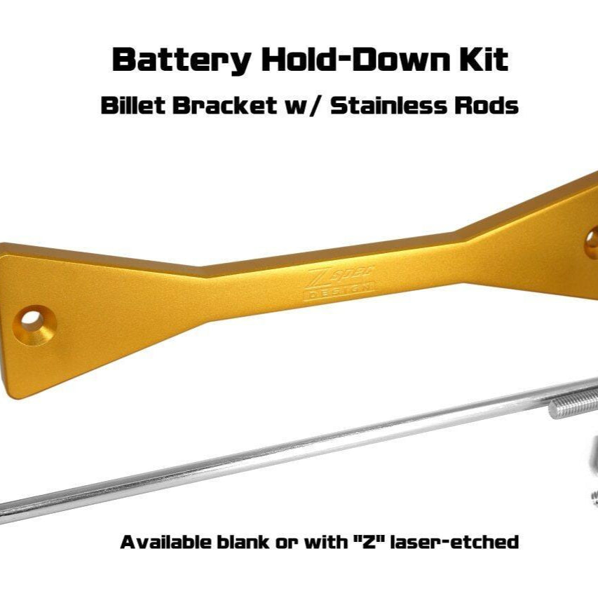 ZSPEC Battery Hold Down/Bracket for '09-20 Nissan 370z Z34, Billet w/ Stainless Hardware