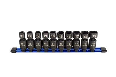 Astro Pneumatic Tool Company Impact Sockets, Nano, 3/8 in. Drive, Metric, 6-Point, Chromoly, Black - 78344