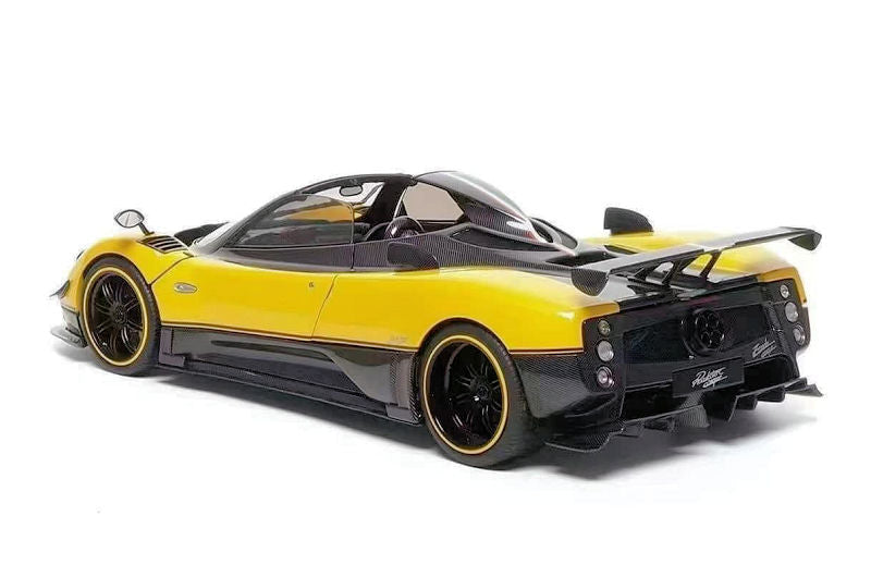 STM Diecast Almost-Real 2009 Pagani Zonda 5 Cinque Roadster Giallo Genevra (Yellow Black Carbon)...
