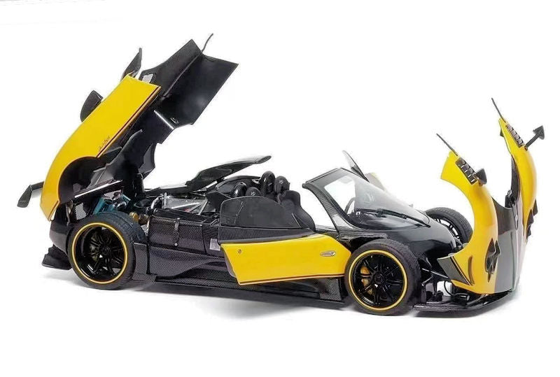 STM Diecast Almost-Real 2009 Pagani Zonda 5 Cinque Roadster Giallo Genevra (Yellow Black Carbon)...