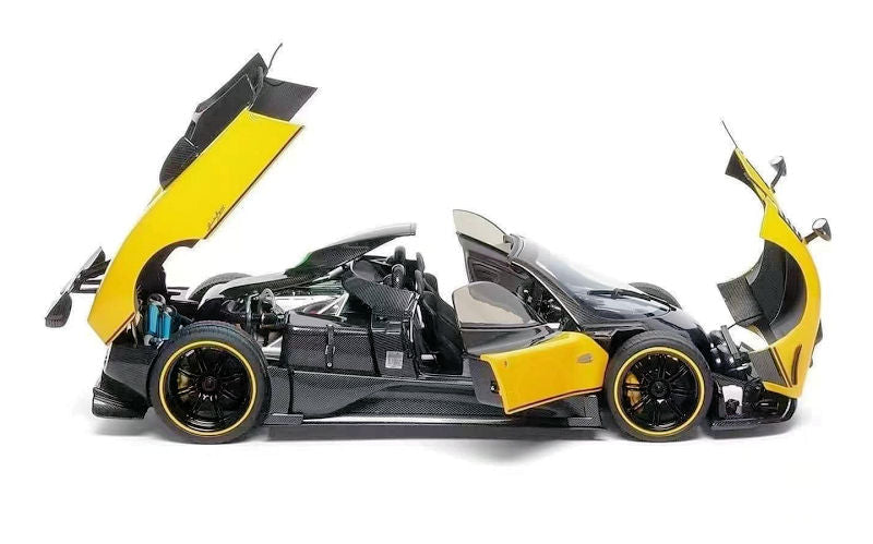 STM Diecast Almost-Real 2009 Pagani Zonda 5 Cinque Roadster Giallo Genevra (Yellow Black Carbon)...