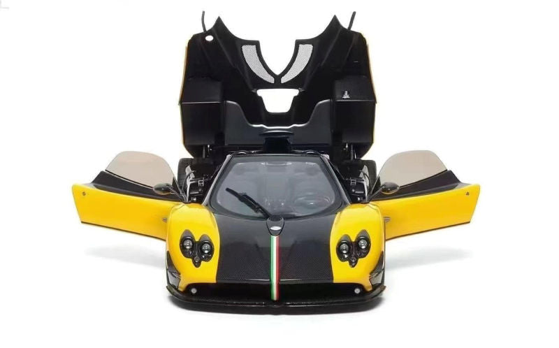 STM Diecast Almost-Real 2009 Pagani Zonda 5 Cinque Roadster Giallo Genevra (Yellow Black Carbon)...