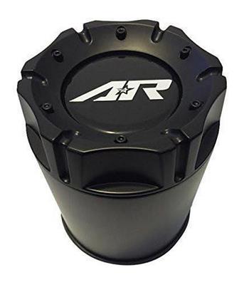 American Racing Center Cap, Stainless Steel, Push-through, 4.250 in. Diameter, Dome, Satin Black - 1425006016