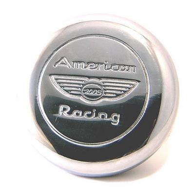 American Racing Center Cap, Aluminum, Polished, Snap-In, Flat Style, Each - 3200103