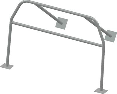 ALSTON Race Cars Roll Bars, Competition, 4-Point, Drag Race, Mild Steel, Natural, 1.625 in. Tube - AL101062