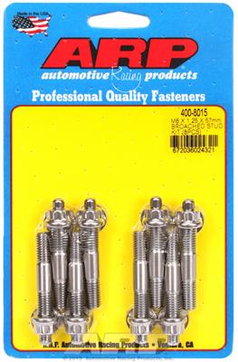 ARP Studs, Stainless, Polished, 12-Point, M8 x 1.25, M8 x 1.25, 2.25 in. Length, Set of 8 - 4008015