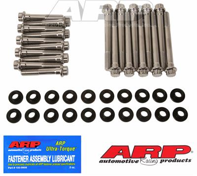 ARP Cylinder Head Bolts, Stainless Steel, 12-Point, Ford, 289-302, with 351W, Edelbrock Performer - 4543705