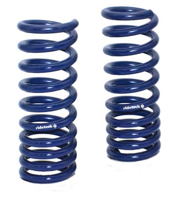 Ridetech Coil Springs, StreetGrip, Stock Ride Height, Front, Progressive Rate, Blue, Buick - 11322350