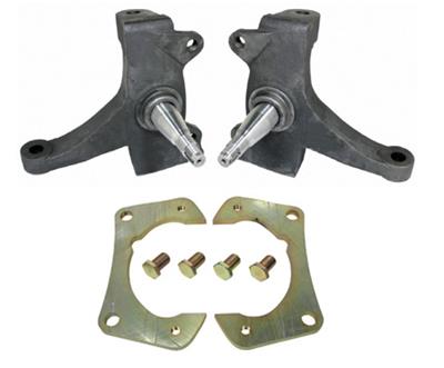 Ridetech Spindles, 2.50 in. Drop, Lowered Ride Height, Steel, Natural, Chevy, GMC, Pair - 11369300
