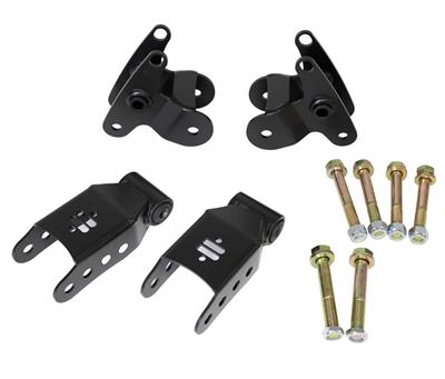 Ridetech Leaf Spring Bracket Kit, Brackets, Hangers, Hardware, Steel, Black, Ford, Kit - 12299516