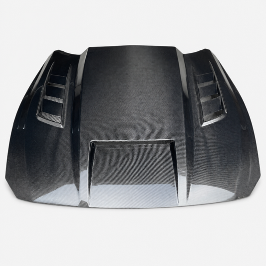 T Style Carbon Fiber Vented Hood for Ford Mustang S650