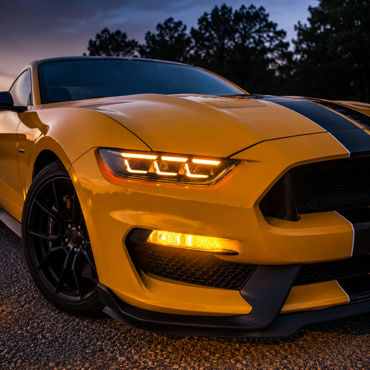 RGB DRL LED Headlight Set for Ford Mustang