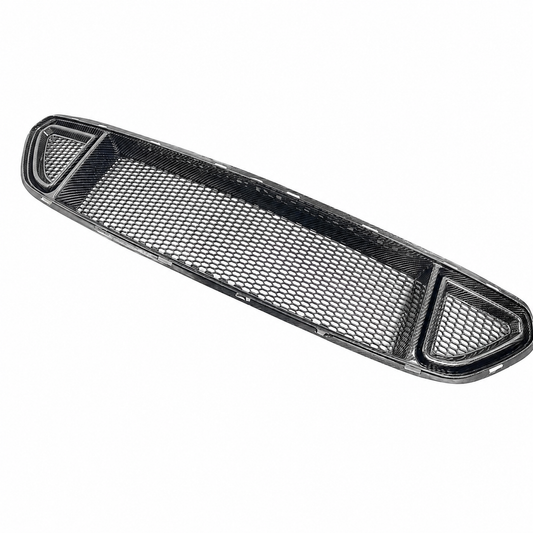 R Style Carbon Fiber Front Bumper Grille Cover for Ford Mustang