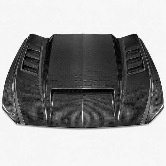 Functional Dry Carbon Fiber Vented Performance Hood for Ford Mustang