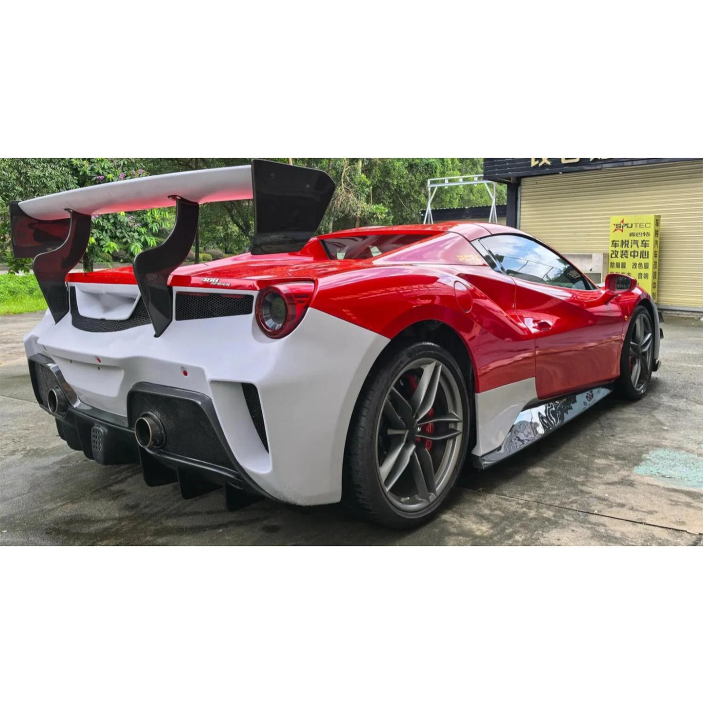 Prepreg Carbon Fiber EVO Style Aerodynamic Body Kit for Ferrari 488