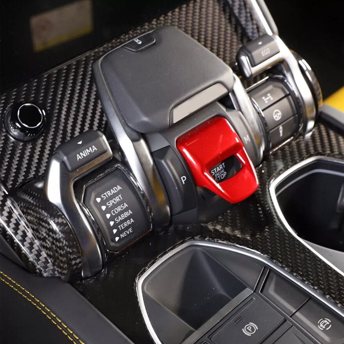 Bull Boost Performance Dry Carbon Fiber Sport Mode Switch Frame Trim for Lamborghini Urus