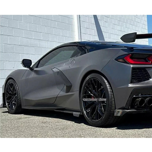 Bull Boost Performance Dry Carbon Fiber Side Skirts Extension Panel for Chevrolet Corvette C8