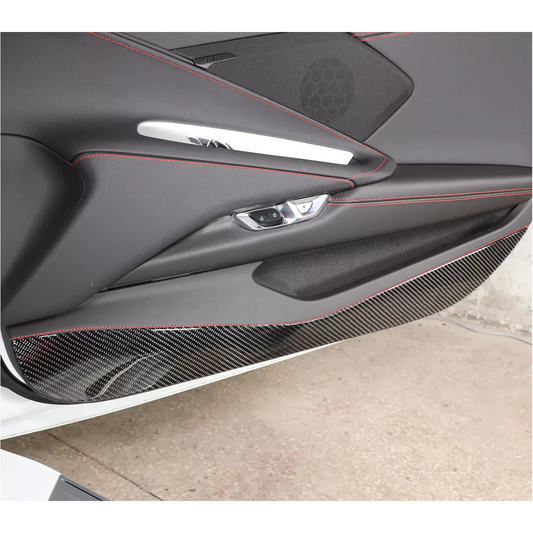 Bull Boost Performance Dry Carbon Fiber Door Anti‑Kick Panel Cover for Chevrolet Corvette C8
