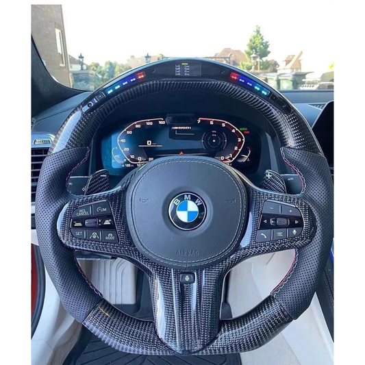 STRATEC SYSTEMS Carbon Fiber Steering Wheel w/ LED Display (Heated) for BMW G20 G80 G82 G83 3...