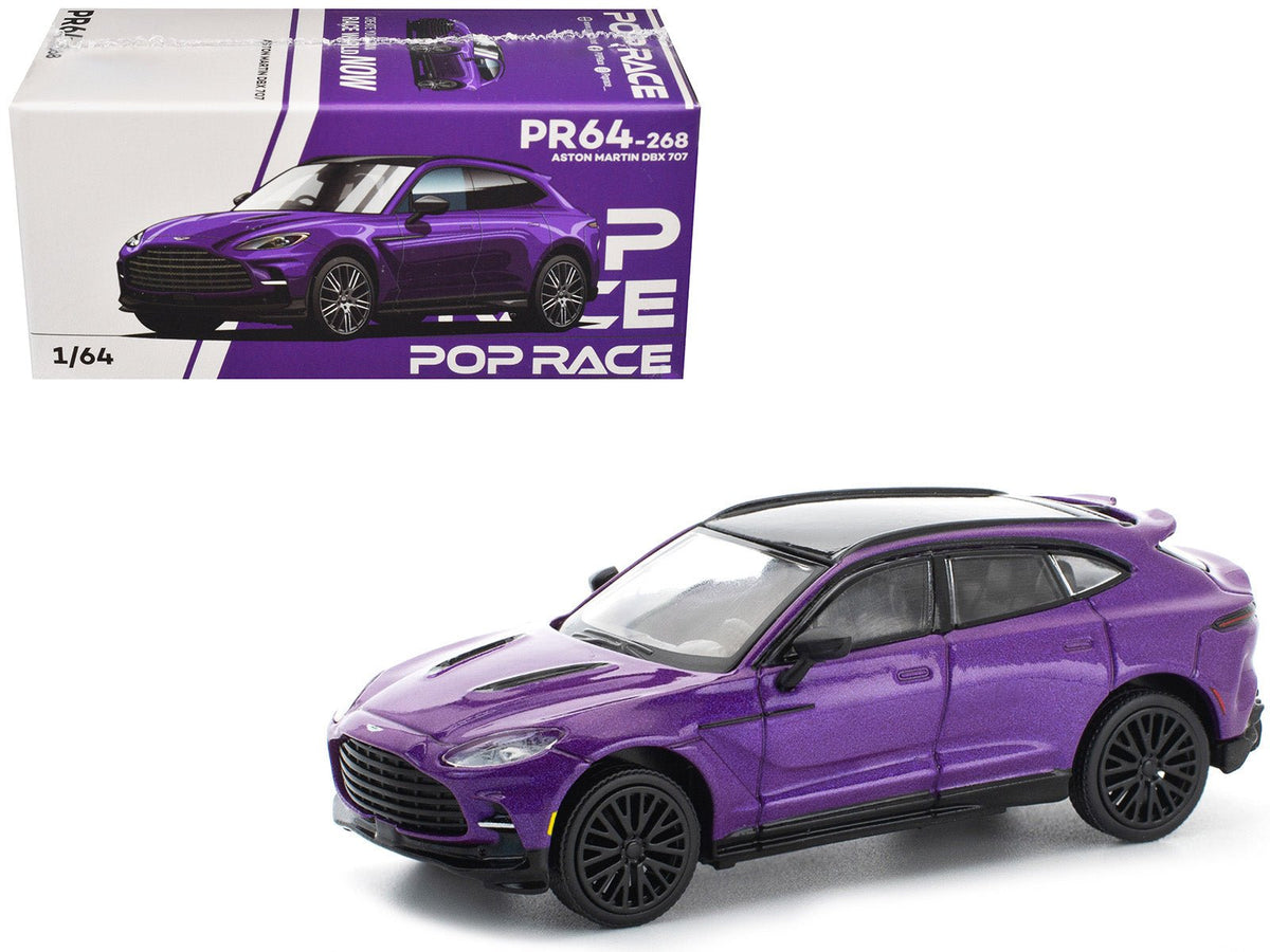 Rapid Vehicles Aston Martin DBX 707 Storm Purple Metallic with Black Top 1/64 Diecast Model Car...
