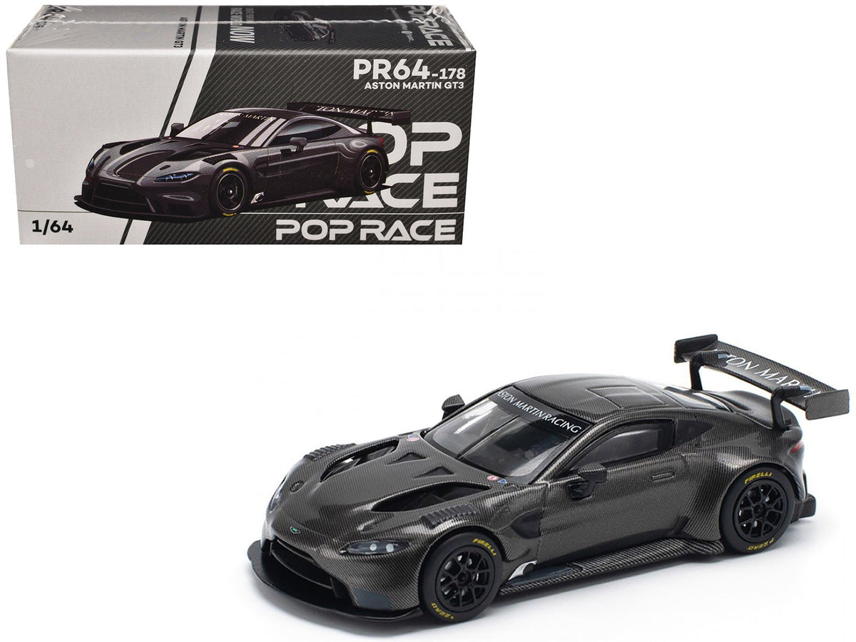 Rapid Vehicles Aston Martin GT3 Carbon Edition 1/64 Diecast Model Car by Pop Race  free shipping USA
