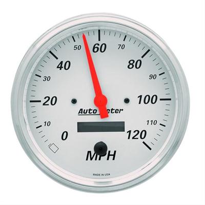 AutoMeter Speedometer, Arctic White Series, 0-120 mph, 5 in., Analog, Electrical, Each - 1389