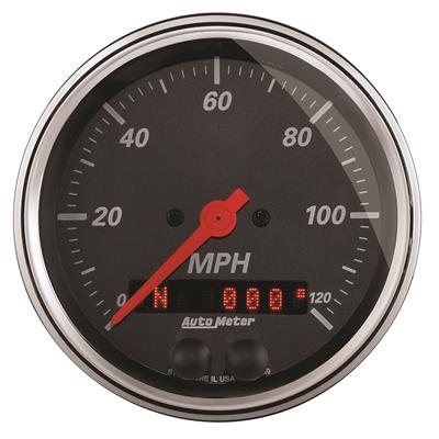 AutoMeter Speedometer, GPS Enabled, Designer Black, 0-120 mph, 3 3/8 in., Analog, Electrical - 1449