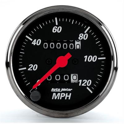 AutoMeter Speedometer, Designer Black, 0-120 mph, 3 1/8 in., Analog, Mechanical, Each - 1476