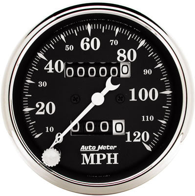 AutoMeter Speedometer, 0-120 mph, 3 1/8 in., Analog, Mechanical, Each - 1796