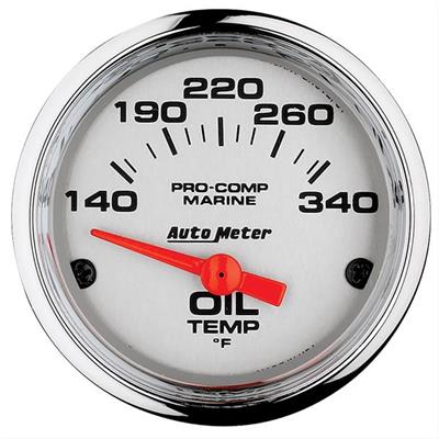 Auto Meter Marine Gauges, Pro-Comp Marine Analog Gauges, Oil Temperature, 140-300 degrees F, 2 1/16 - 20076435