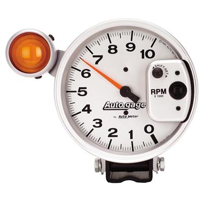 Auto gage Tachometer, Autogage, 0-10,000 rpm, 5 in., Analog, Electrical, with Shift Light, Each - 233911