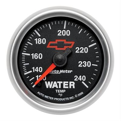 AutoMeter Gauge, Sport-Comp II, Chevy Red Bowtie Emblem, Water Temperature, 120-240 Degrees F, 2 - 363200406