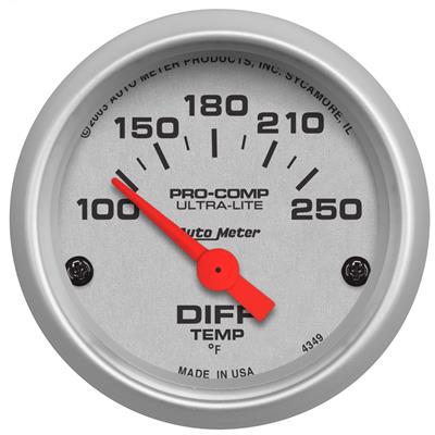 AutoMeter Gauge, Ultra-Lite, Differential Temperature, 100-250 Degrees F, 2 1/16 in., Analog - 4349